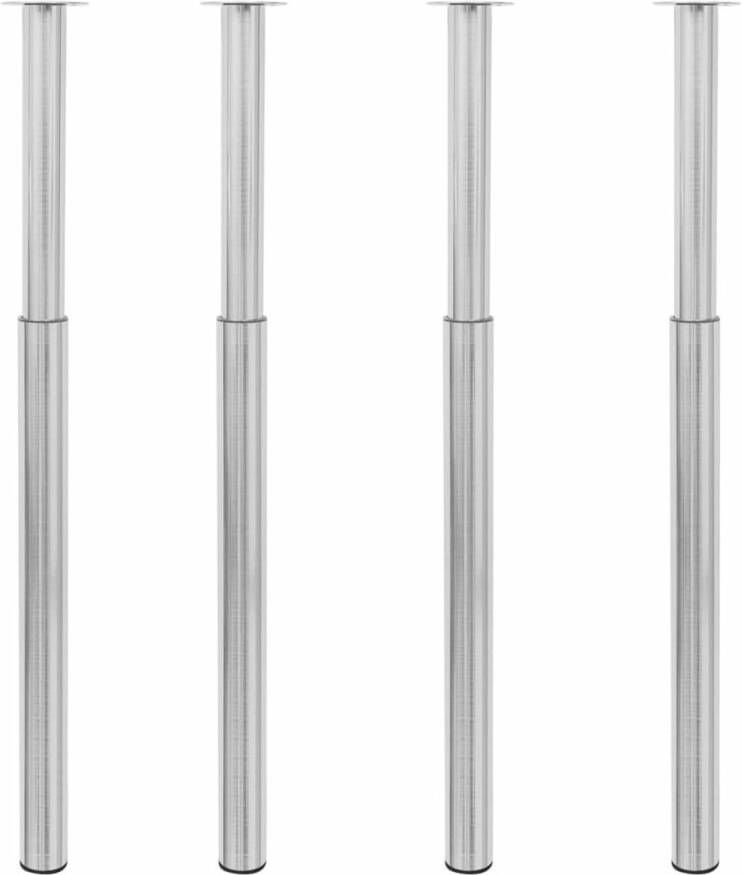 VidaXL -Tafelpoten-telescopisch-4-st-710-1100-mm-geborsteld-nikkel