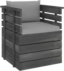 VidaXL Tuinfauteuil met kussens pallet grenenhout