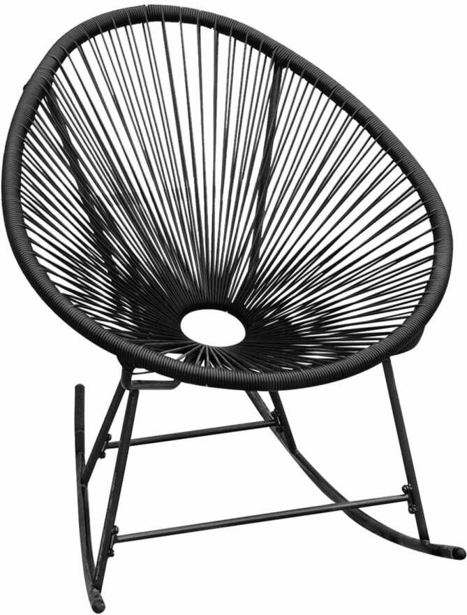 VidaXL Tuinschommelstoel poly rattan zwart - Foto 1