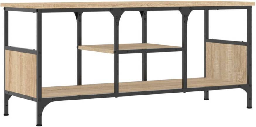 VidaXL -Tv-meubel-100x33x45-cm-bewerkt-hout-en-ijzer-sonoma-eikenkleur - Foto 1