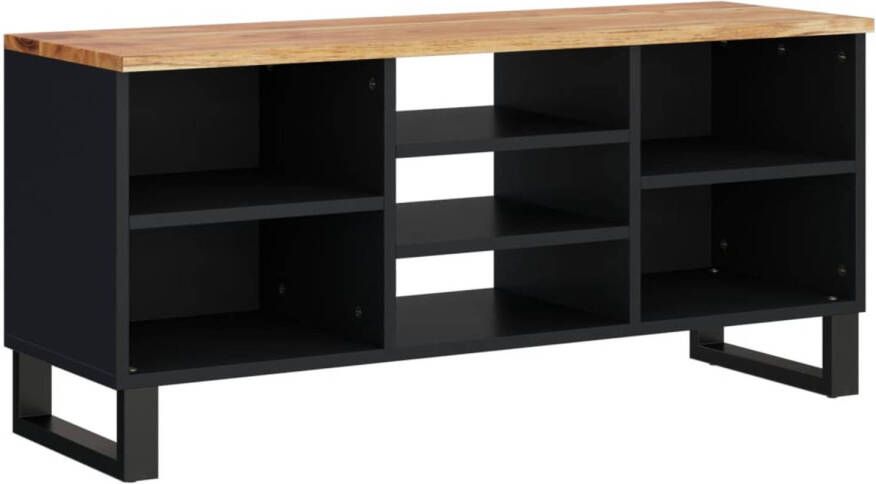 VidaXL -Tv-meubel-100x33x46-cm-massief-acaciahout-en-bewerkt-hout - Foto 1