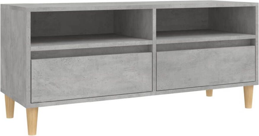 VidaXL -Tv-meubel-100x34 5x44 5-cm-bewerkt-hout-betongrijs