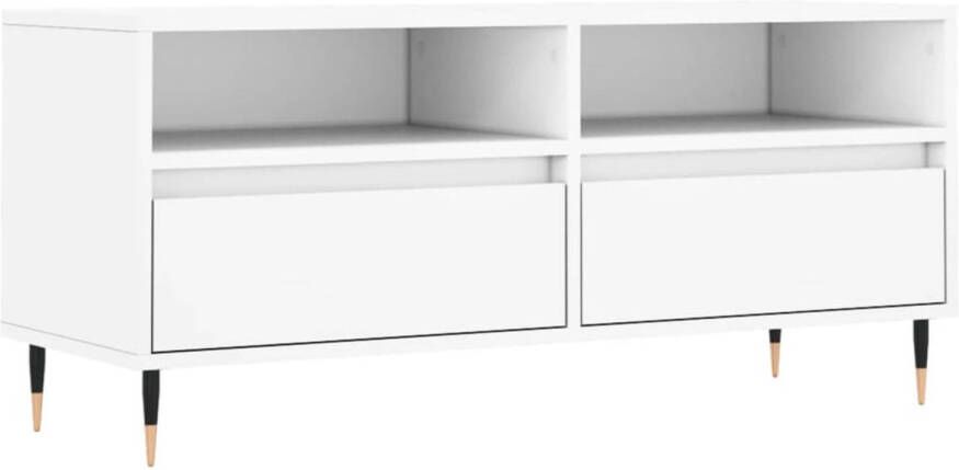 VidaXL -Tv-meubel-100x34 5x44 5-cm-bewerkt-hout-wit