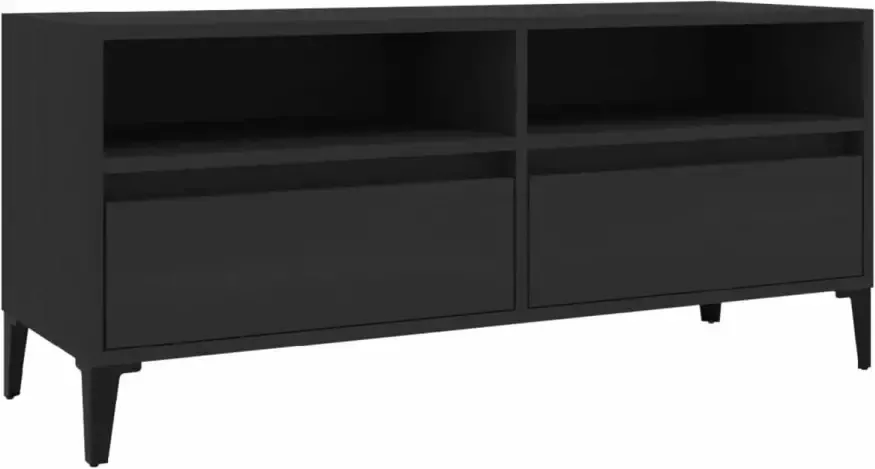 VidaXL -Tv-meubel-100x34 5x44 5-cm-bewerkt-hout-zwart
