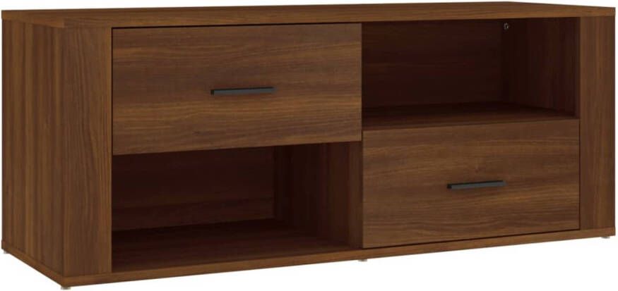 VidaXL -Tv-meubel-100x35x40-cm-bewerkt-hout-bruineikenkleurig - Foto 1