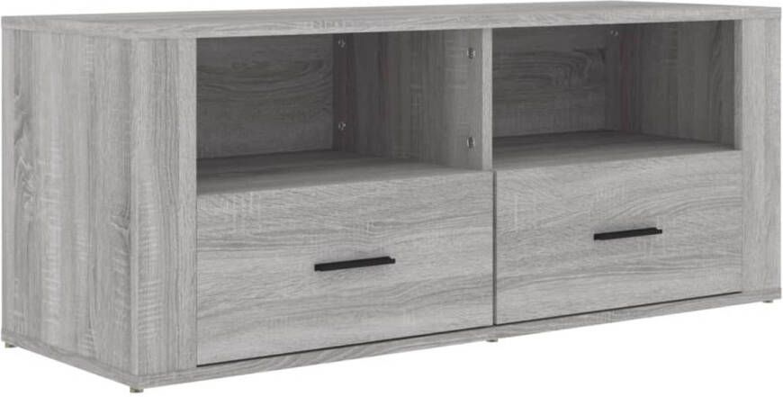 VidaXL -Tv-meubel-100x35x40-cm-bewerkt-hout-grijs-sonoma-eikenkleurig - Foto 1