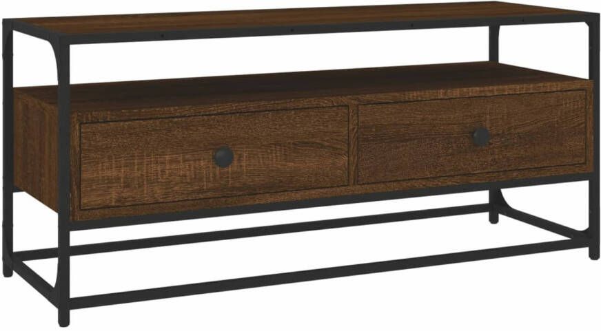 VidaXL -Tv-meubel-100x35x45-cm-bewerkt-hout-bruineikenkleurig