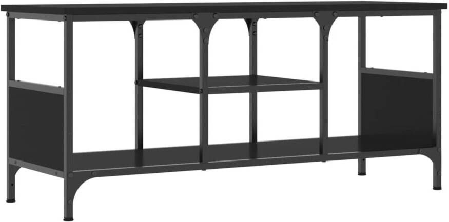 VidaXL -Tv-meubel-100x35x45-cm-bewerkt-hout-en-ijzer-zwart