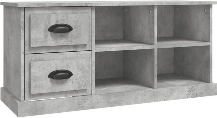 VidaXL -Tv-meubel-102x35 5x47 5-cm-bewerkt-hout-betongrijs - Foto 1