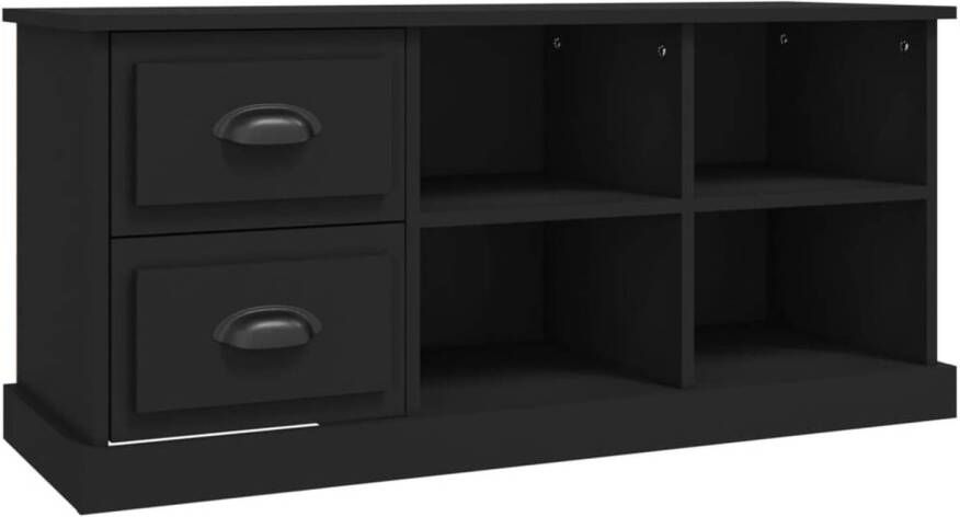 VidaXL -Tv-meubel-102x35 5x47 5-cm-bewerkt-hout-zwart - Foto 1