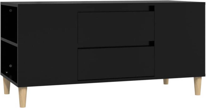 VidaXL -Tv-meubel-102x44 5x50-cm-bewerkt-hout-zwart
