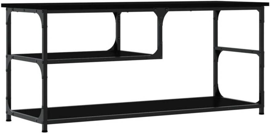 VidaXL -Tv-meubel-103x38x46 5-cm-bewerkt-hout-en-staal-zwart