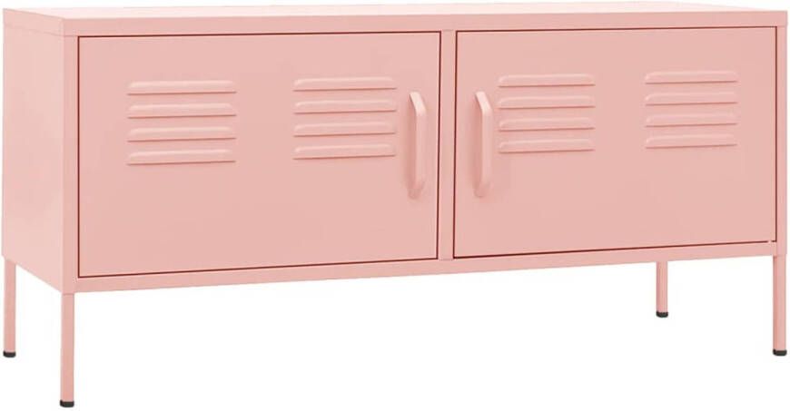 VidaXL -Tv-meubel-105x35x50-cm-staal-roze