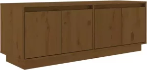 VidaXL Tv-meubel 110x34x40 cm massief grenenhout honingbruin