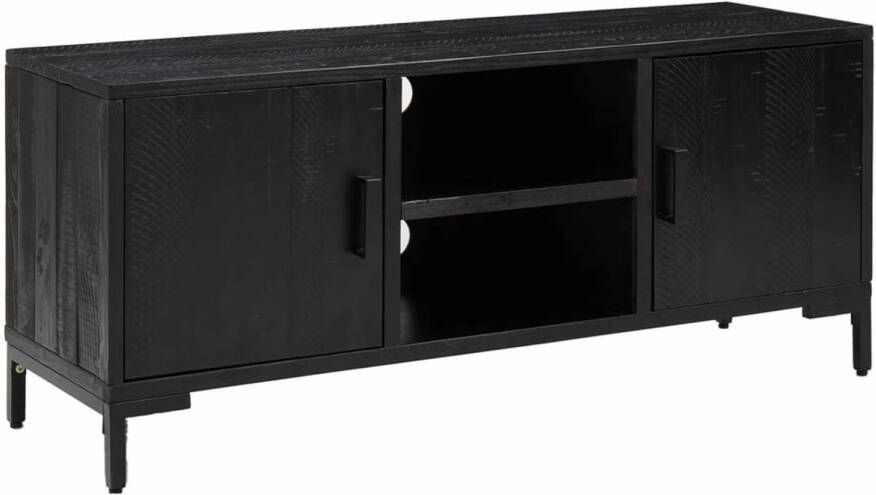 VidaXL -Tv-meubel-110x35x48-cm-gerecycled-massief-grenenhout-zwart