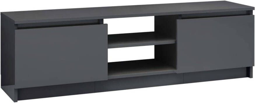VidaXL -Tv-meubel-120x30x35 5-cm-bewerkt-hout-hoogglans-grijs