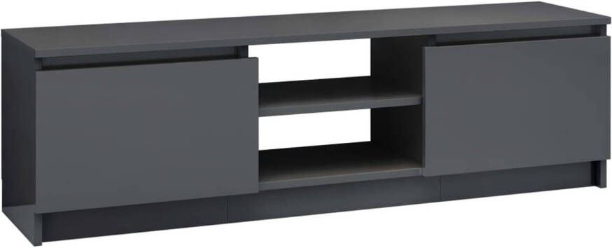 VidaXL -Tv-meubel-120x30x35 5-cm-bewerkt-hout-hoogglans-grijs - Foto 1