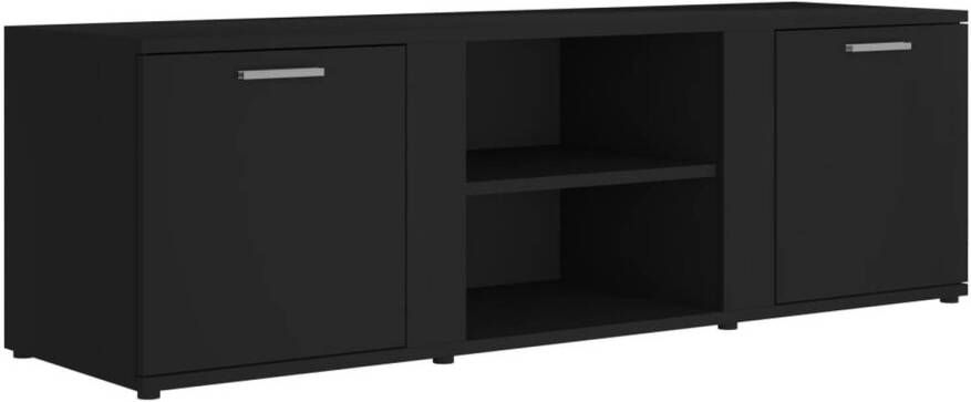 VidaXL -Tv-meubel-120x34x37-cm-bewerkt-hout-zwart - Foto 1