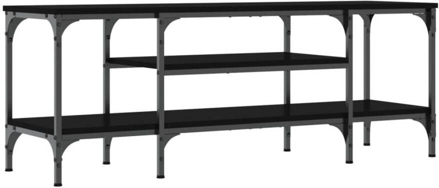 VidaXL -Tv-meubel-121x35x45-cm-bewerkt-hout-en-ijzer-zwart - Foto 1