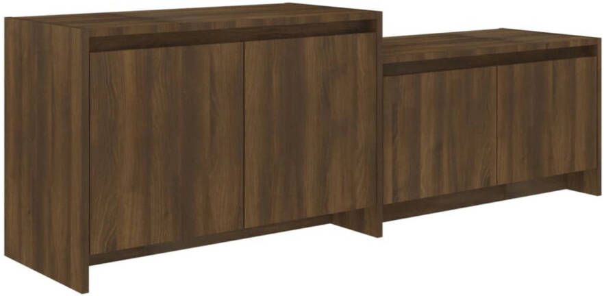 VidaXL -Tv-meubel-146 5x35x50-cm-bewerkt-hout-bruin-eikenkleur