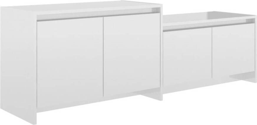 VidaXL -Tv-meubel-146 5x35x50-cm-spaanplaat-hoogglans-wit