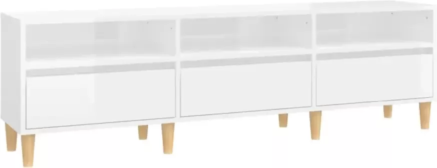 VidaXL -Tv-meubel-150x30x44 5-cm-bewerkt-hout-hoogglans-wit