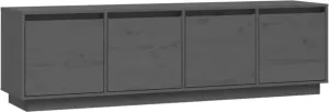 VidaXL Tv-meubel 156x37x45 cm massief grenenhout grijs