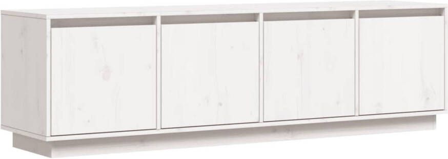 VidaXL -Tv-meubel-156x37x45-cm-massief-grenenhout-wit