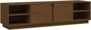 VidaXL Tv-meubel 156x40x40 cm massief grenenhout honingbruin