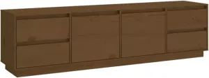 VidaXL Tv-meubel 176x37x47 5 cm massief grenenhout honingbruin