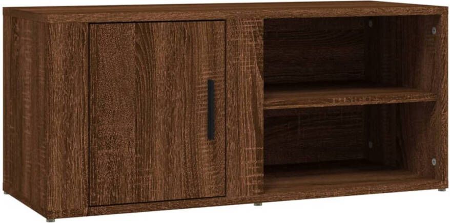 VidaXL -Tv-meubel-80x31 5x36-cm-bewerkt-hout-bruineikenkleurig - Foto 1