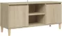 VidaXL Tv-meubel met houten poten 103 5x35x50 cm sonoma eikenkleurig - Thumbnail 1
