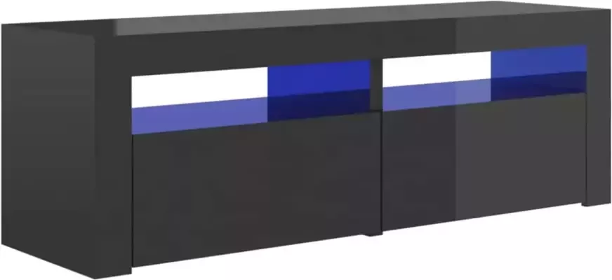 VidaXL -Tv-meubel-met-LED-verlichting-120x35x40-cm-hoogglans-grijs