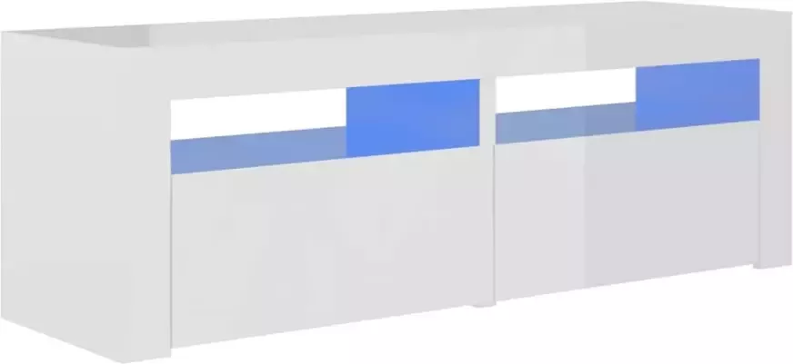 VidaXL -Tv-meubel-met-LED-verlichting-120x35x40-cm-hoogglans-wit
