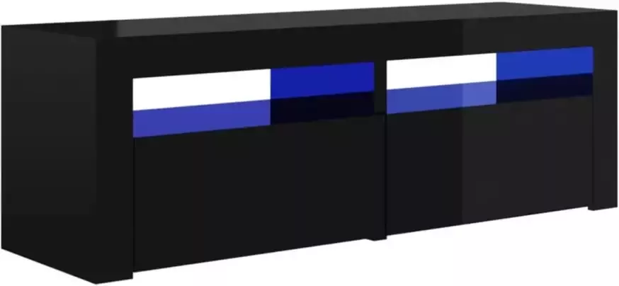 VIDAXL Tv-meubel met LED-verlichting 120x35x40 cm hoogglans zwart