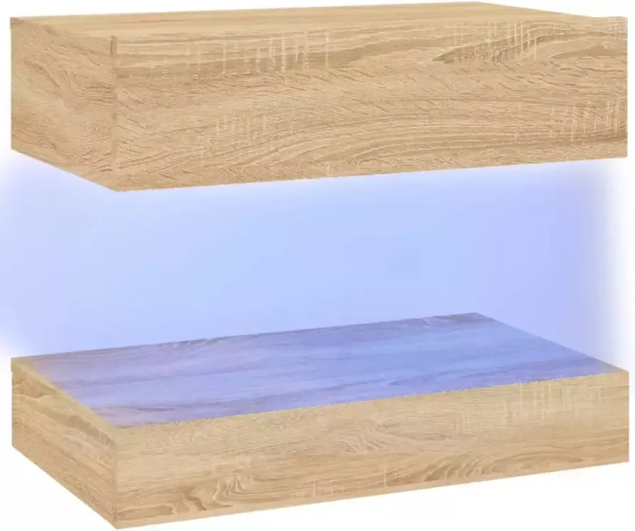 VIDAXL Tv-meubel met LED-verlichting 60x35 cm sonoma eikenkleurig - Foto 1