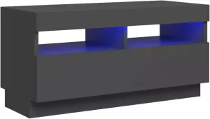 VIDAXL Tv-meubel met LED-verlichting 80x35x40 cm hoogglans grijs