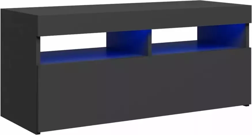 VidaXL Tv-meubel met LED-verlichting 90x35x40 cm grijs - Foto 1