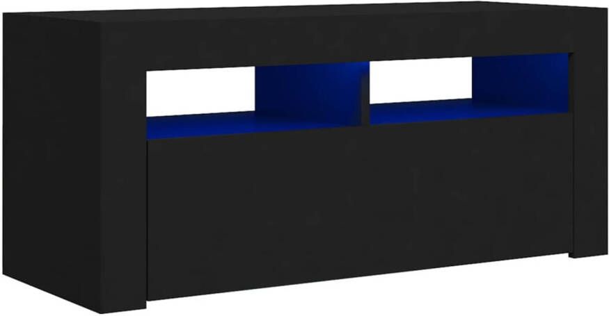 VidaXL -Tv-meubel-met-LED-verlichting-90x35x40-cm-zwart - Foto 1