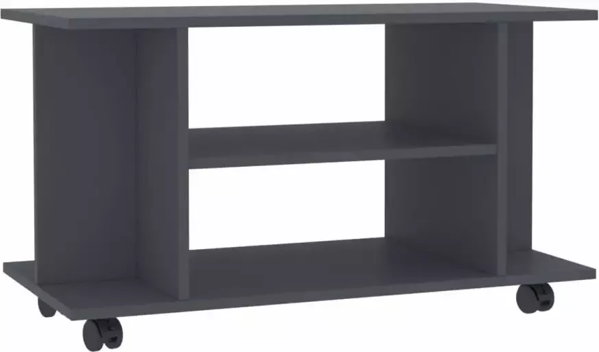 VidaXL Tv-meubel met wieltjes 80x40x40 cm spaanplaat grijs