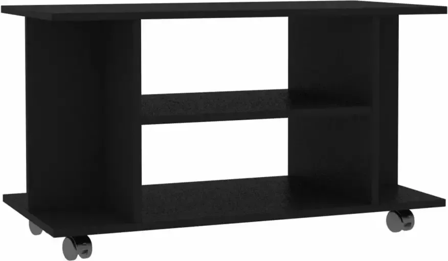 VIDAXL Tv-meubel met wieltjes 80x40x40 cm spaanplaat zwart - Foto 1
