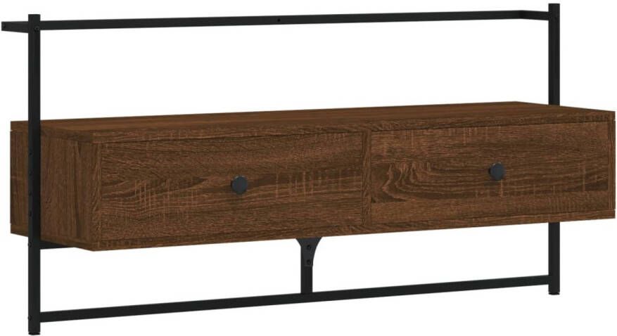 VidaXL -Tv-meubel-wandgemonteerd-100 5x30x51-cm-hout-bruineikenkleurig - Foto 1