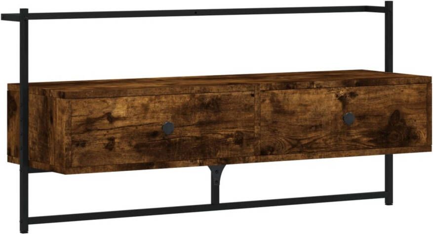 VidaXL -Tv-meubel-wandgemonteerd-100 5x30x51-cm-hout-gerookt-eikenkleur