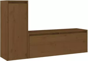 VidaXL Tv-meubelen 2 st massief grenenhout honingbruin