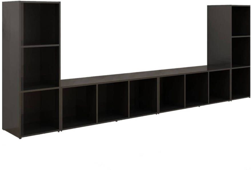 VidaXL Tv-meubelen 4 st 107x35x37 cm spaanplaat hoogglans zwart