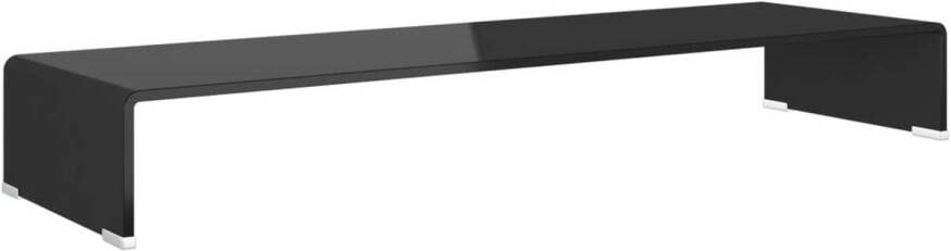 VidaXL -TV-meubel monitorverhoger-zwart-100x30x13-cm-glas - Foto 1
