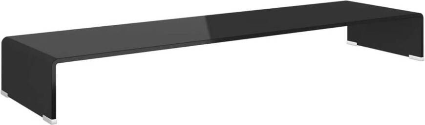 VidaXL -TV-meubel monitorverhoger-zwart-110x30x13-cm-glas - Foto 1