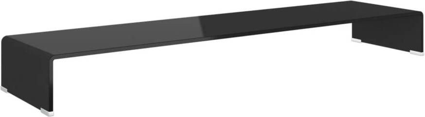 VidaXL -TV-meubel monitorverhoger-zwart-120x30x13-cm-glas