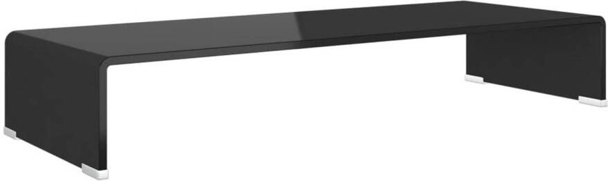 VidaXL -Tv-meubel monitorverhoger-zwart-80x30x13-cm-glas - Foto 1