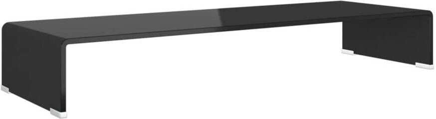VidaXL -Tv-meubel monitorverhoger-zwart-90x30x13-cm-glas - Foto 1